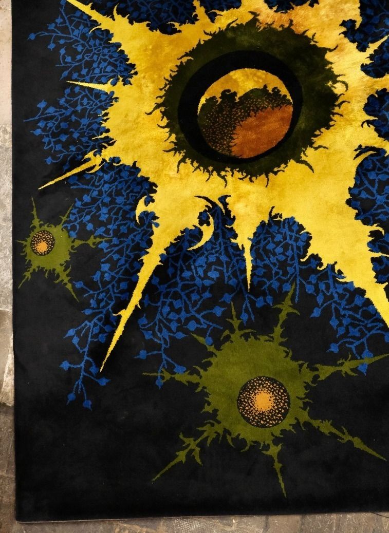 Xxl Wool Rug Saturne By Marc Petit For Saint Frères, France 1960s photo buy