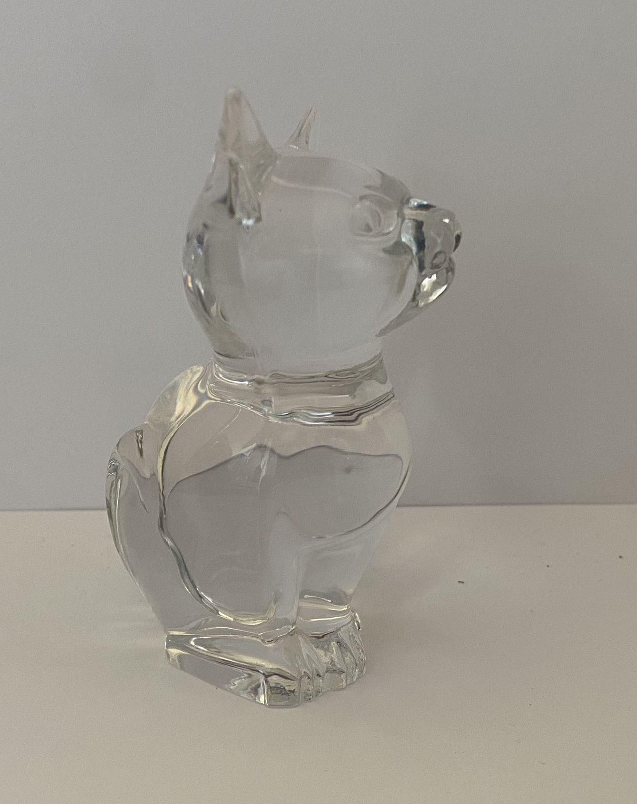 Home Decor Original, Daum France, Handmade Studio Crystal Cat Figuring, Signed photo