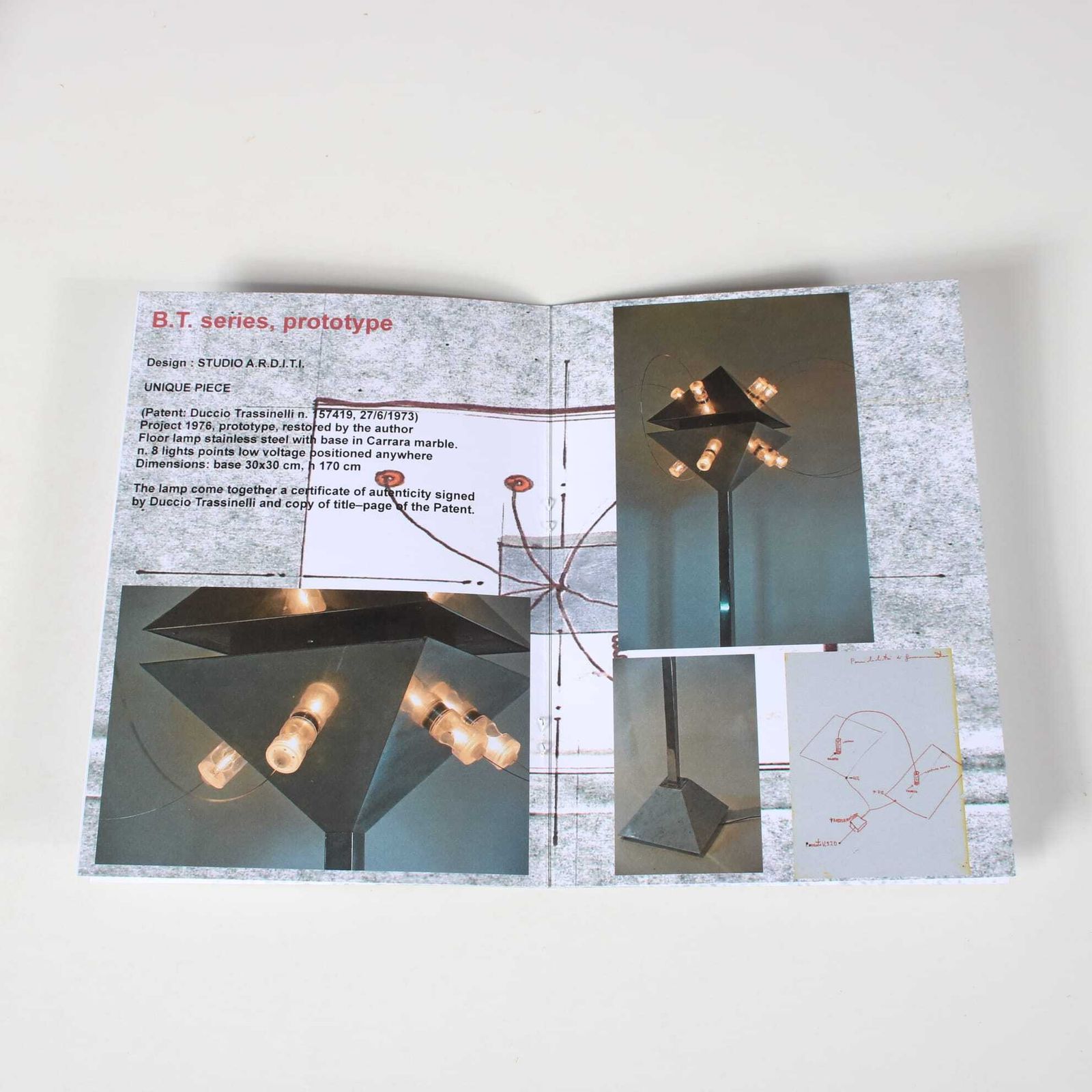 Unique Prototype B.T. Floor Lamp By Studio A.R.D.I.T.I., Italy 1973 photo for sale