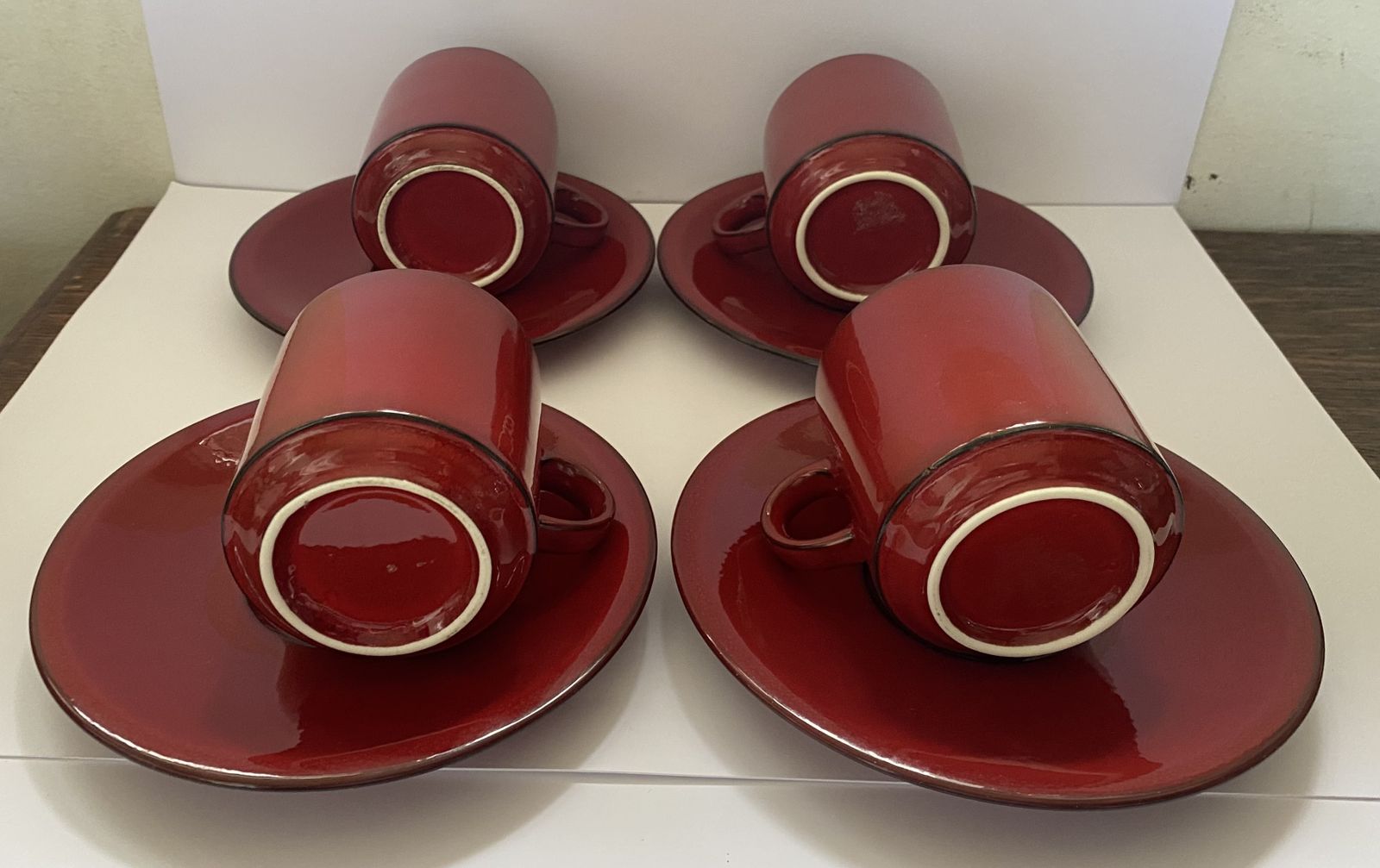 Vintage, 1970’s, Villeroy & Bosh, ‘Granada’ Design, Cups & Saucers, Set Of 4, photo vinterior