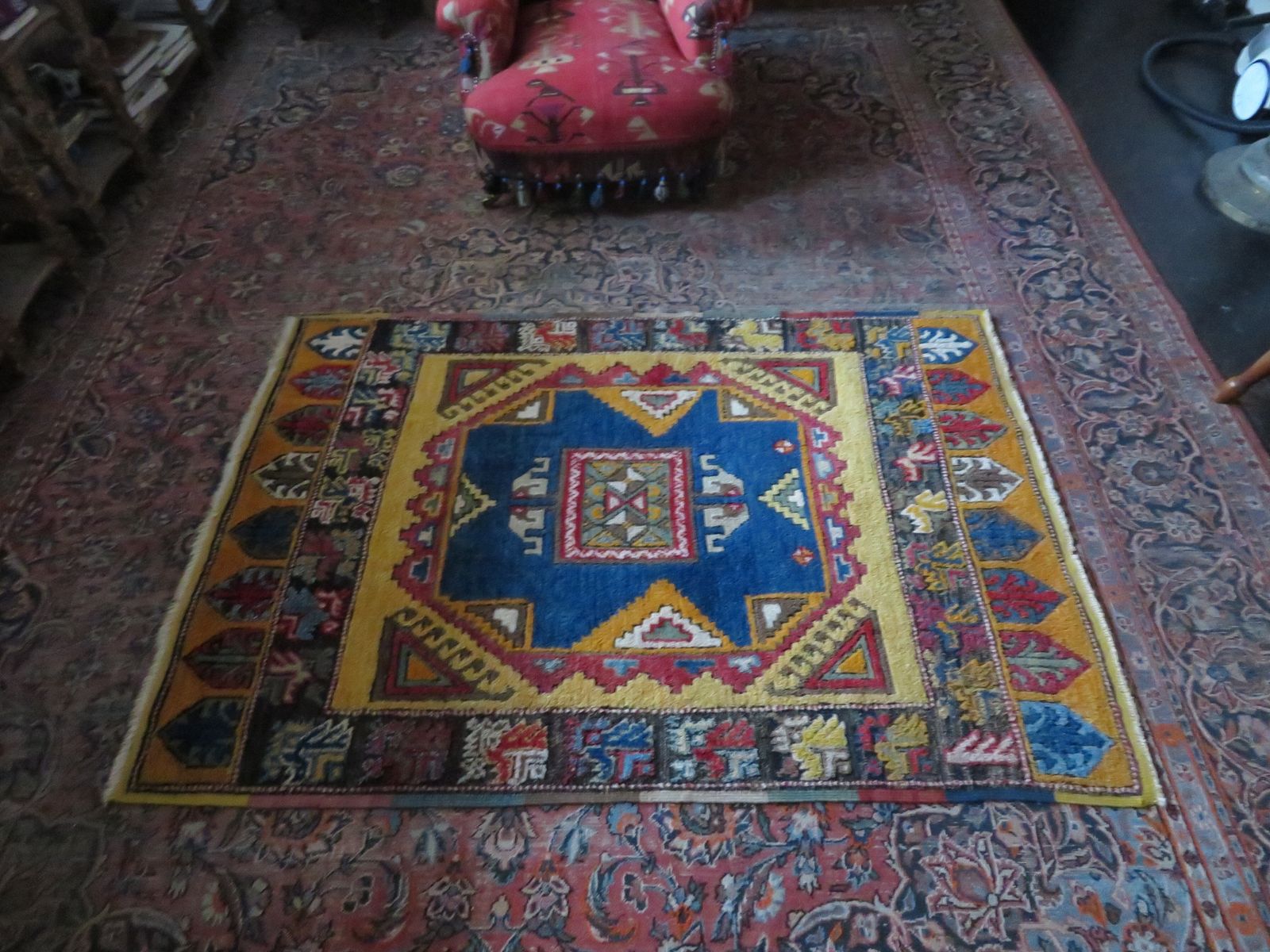 photo vintage Antique Turkish Konya Yatak Rug. Central Anatolia.Circa 1870. 173cm X 123cm.