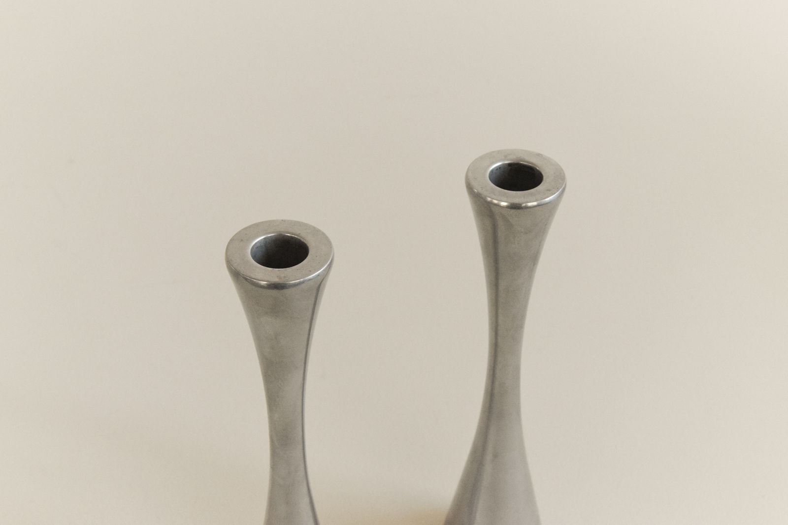 Vintage Pair Of Chrome Candleholders photo for sale