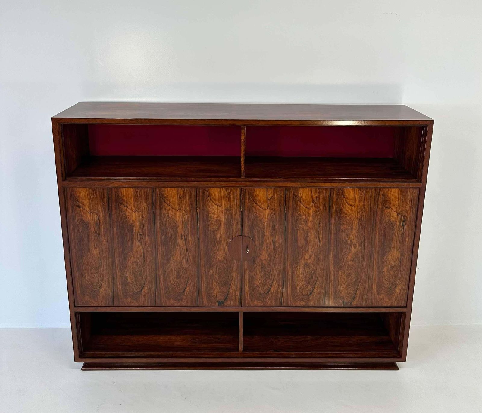 Italian Art Deco Ziricote Wood And Velvet Sideboard Cabinet Attr. Borsani, 1950s photo Furniture