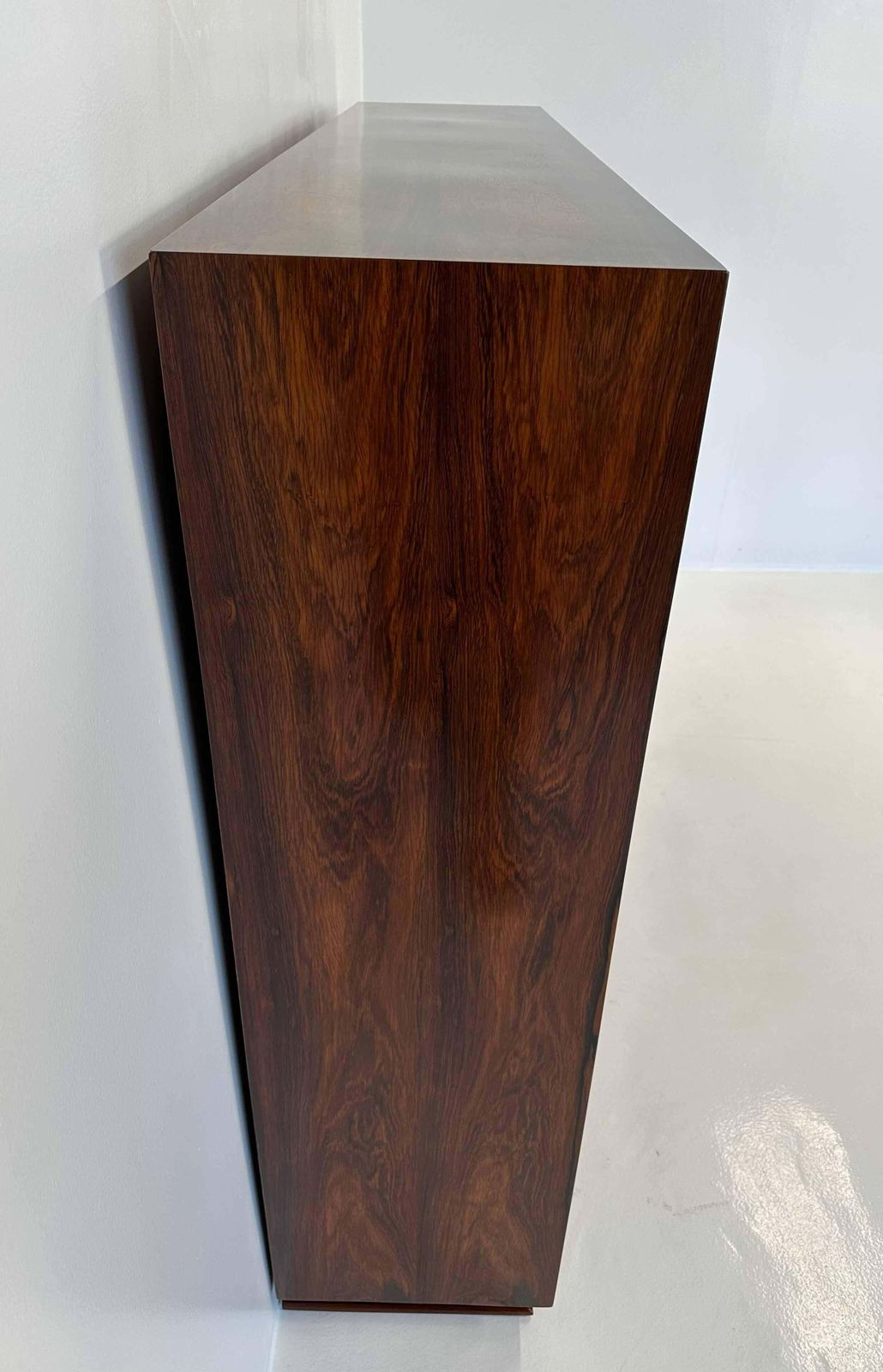 photo furniture Italian Art Deco Ziricote Wood And Velvet Sideboard Cabinet Attr. Borsani, 1950s