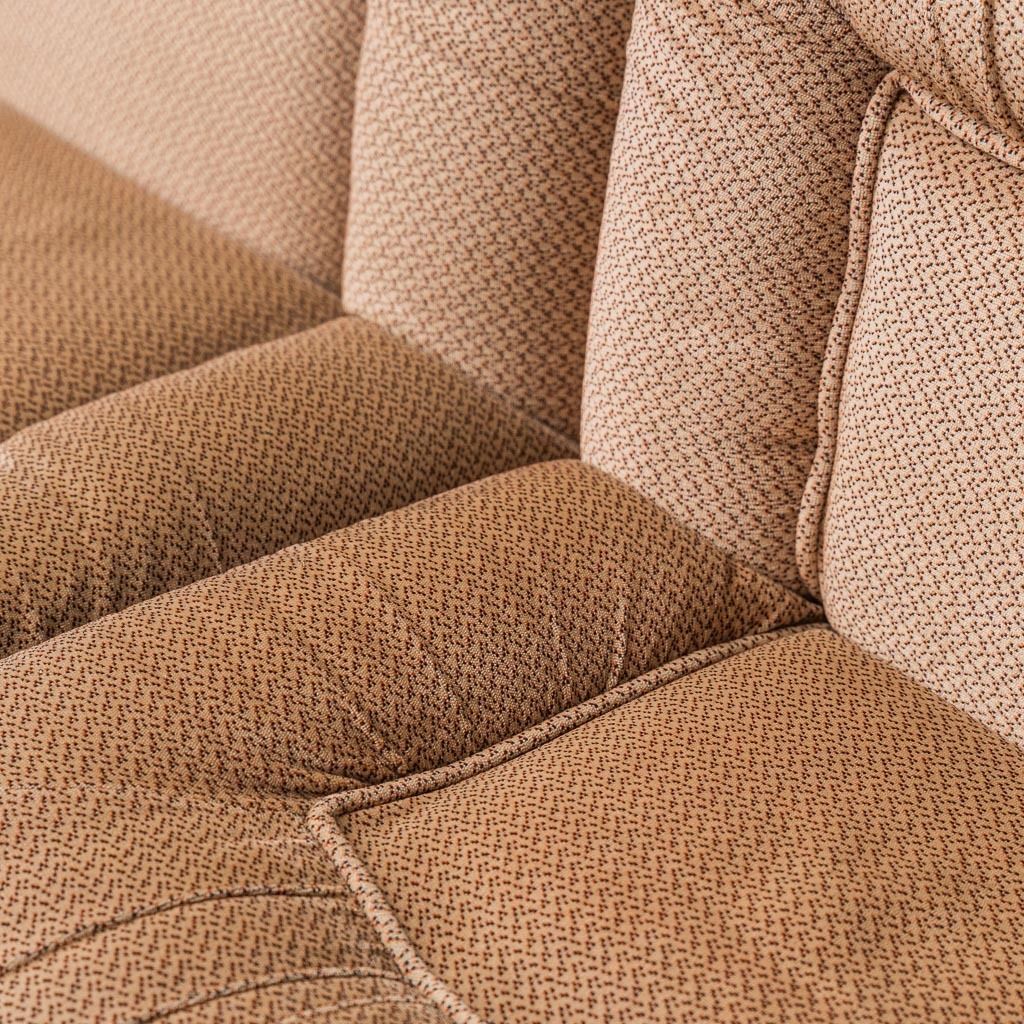 Set Of 3 Modular Armchairs In Beige Fabric 70s Vintage Modern Antiques photo furniture