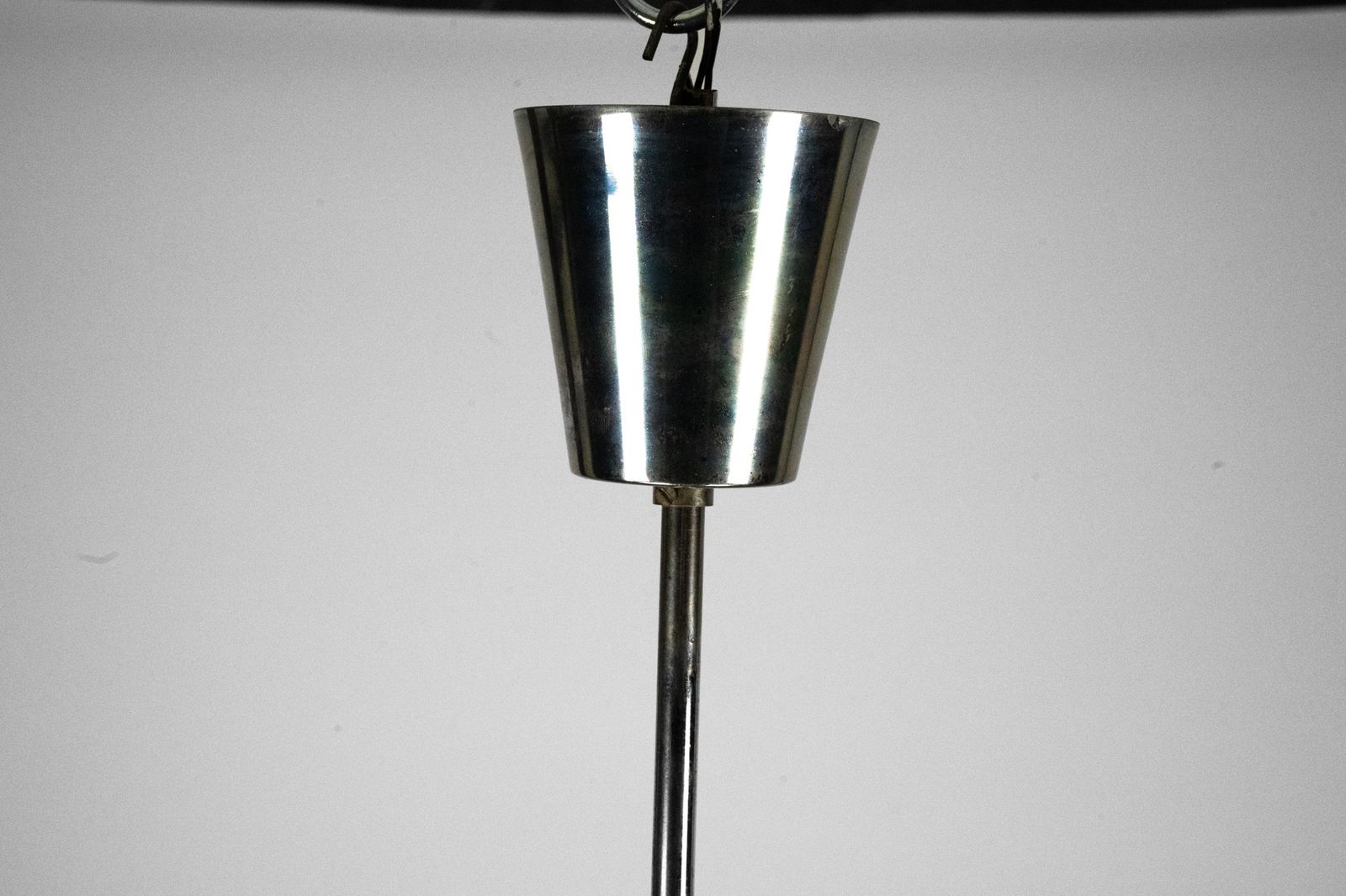 Mid Century Pendant In Murano Glass Elements And Chrome. Italy 1960s photo vinterior