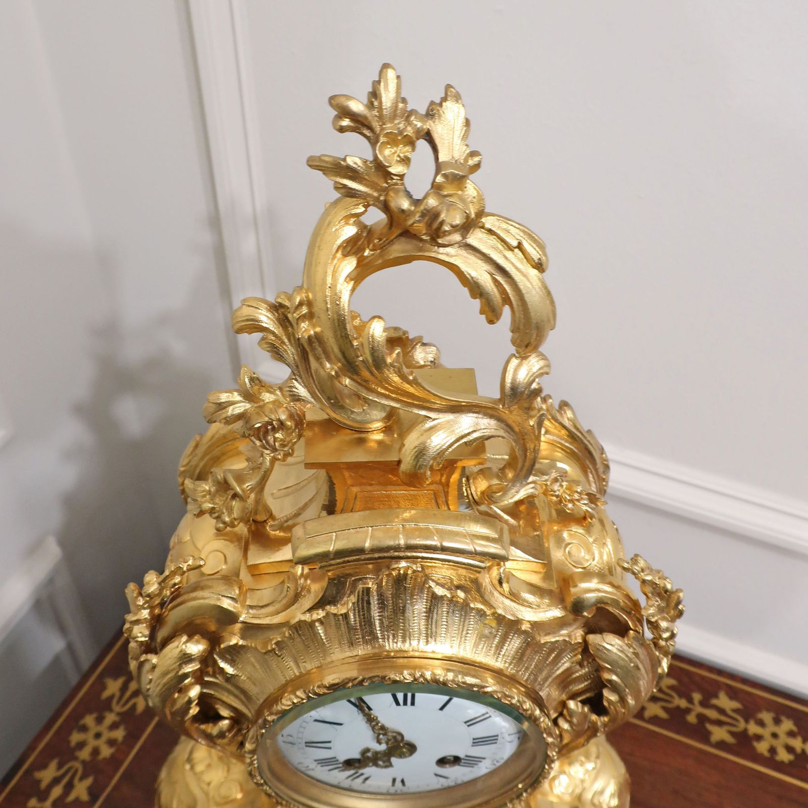 Home Decor French Louis XV Style Gilt Brass Mantel Clock By Japy Freres photo