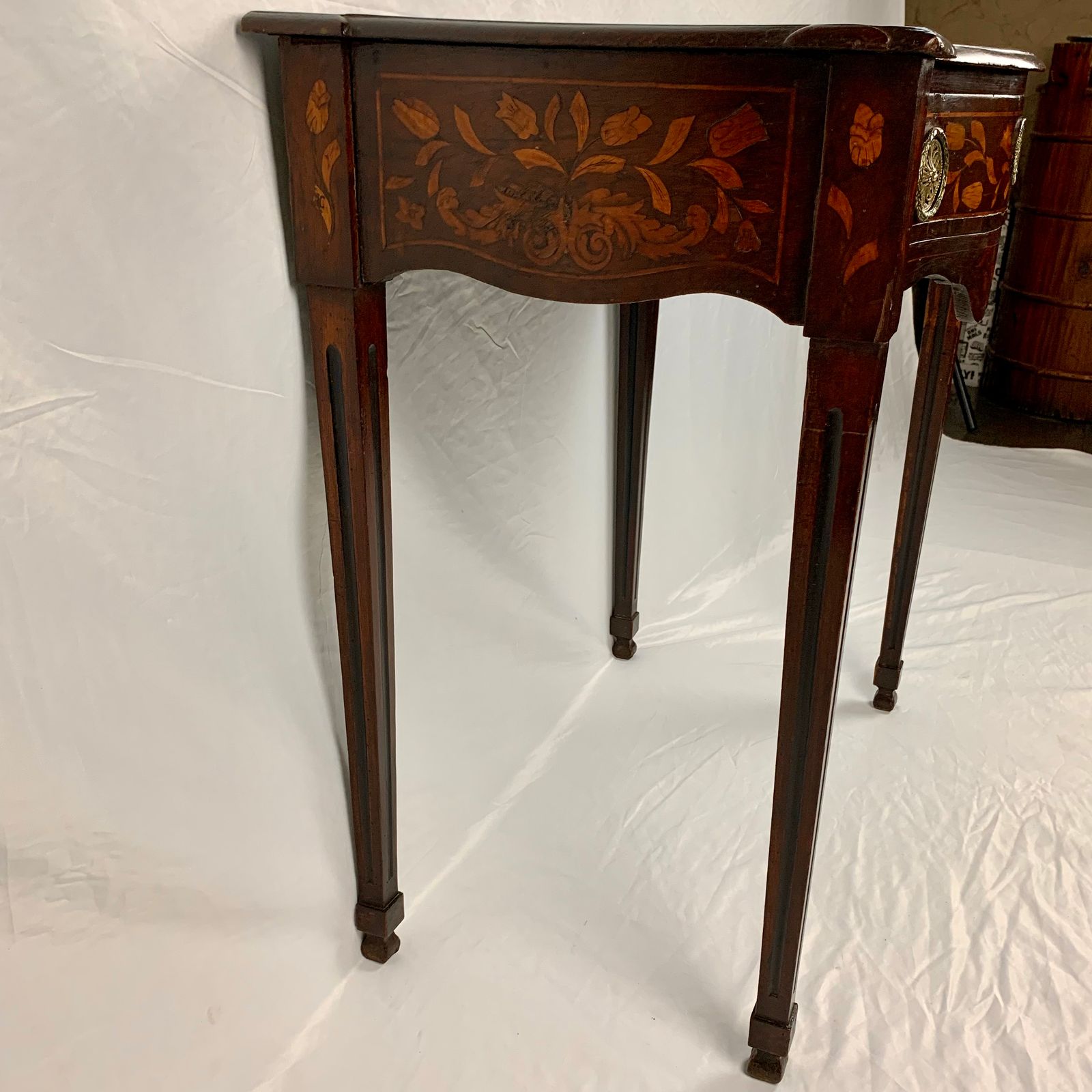 18th Century Dutch Marquetry Walnut Serpentine Side Table photo buy