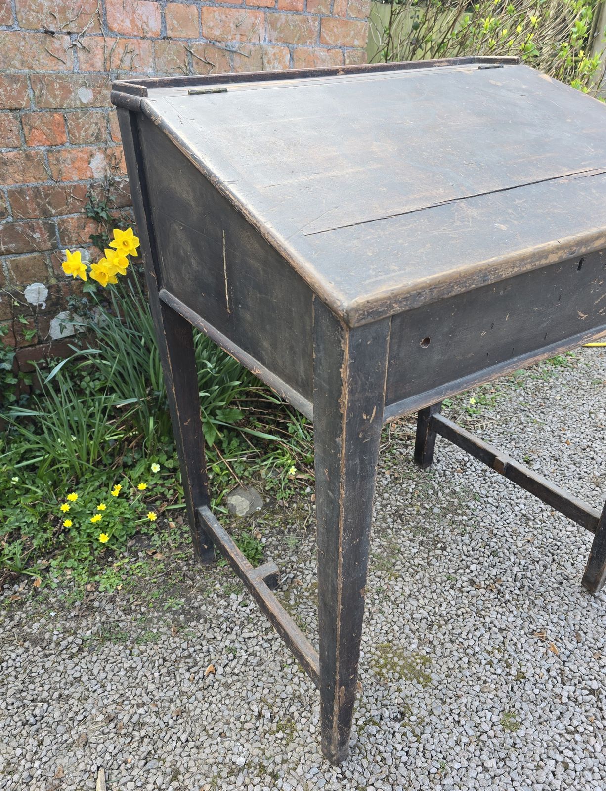 19th Century Antique Painted Pine Clerks Desk photo furniture