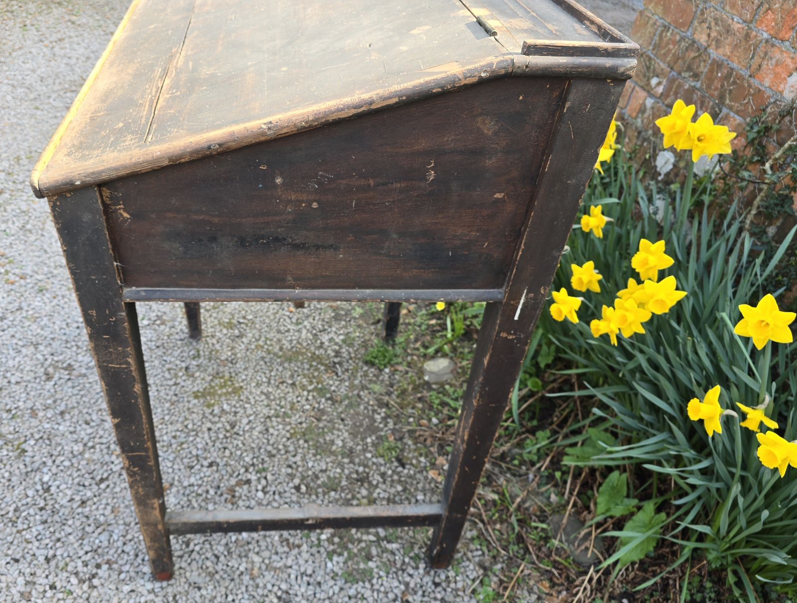 19th Century Antique Painted Pine Clerks Desk photo Furniture