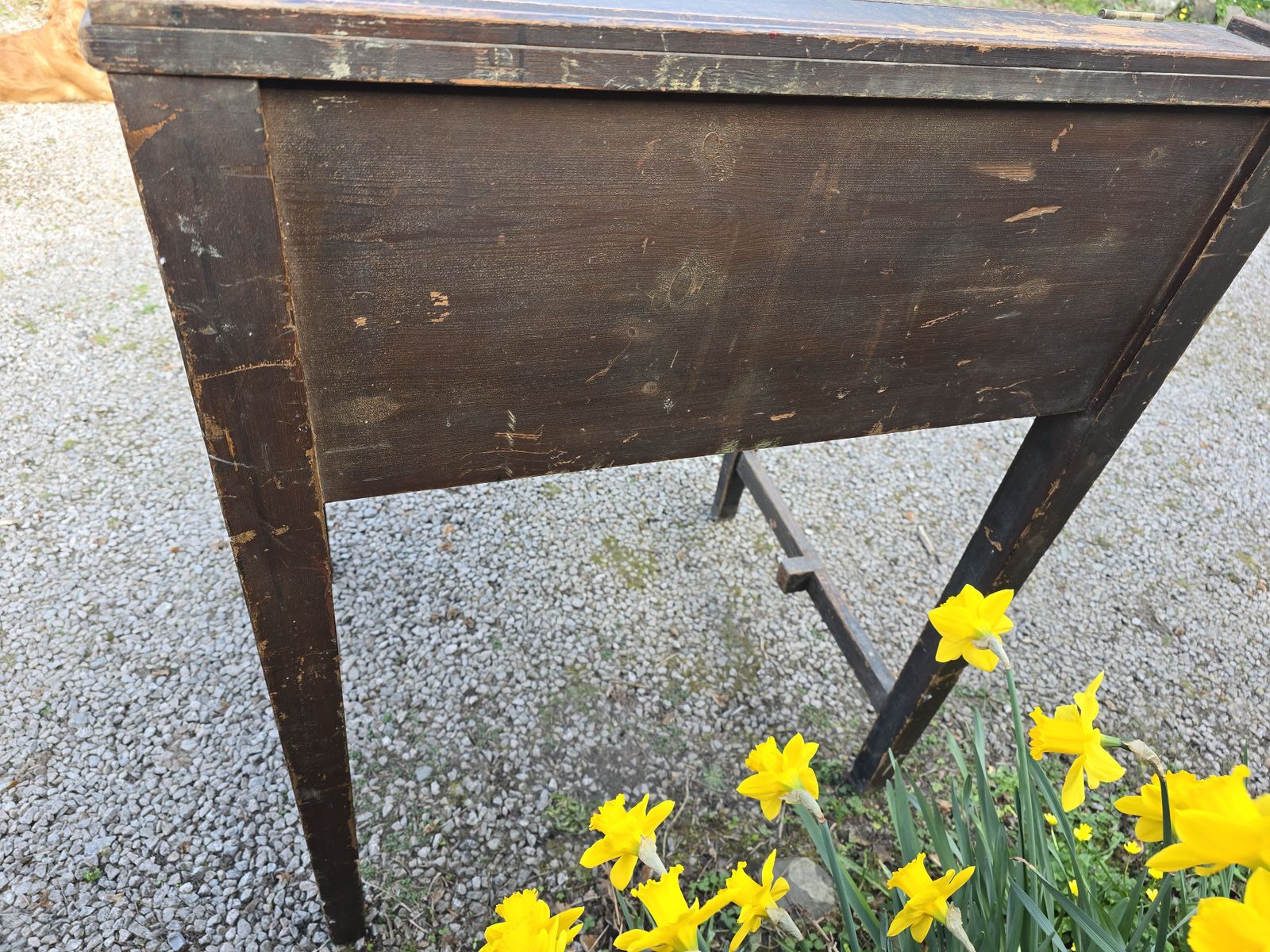 Furniture 19th Century Antique Painted Pine Clerks Desk photo