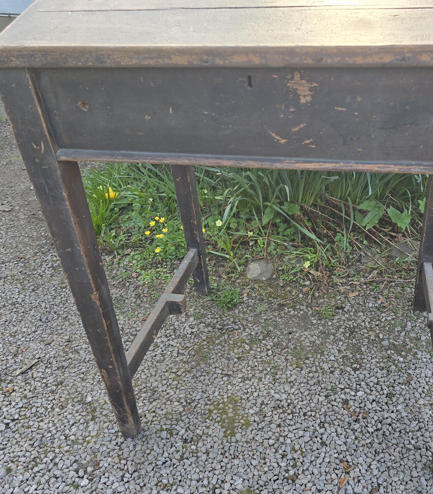 photo vintage 19th Century Antique Painted Pine Clerks Desk