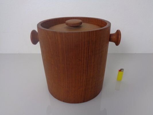 Danish Teak Ice Bucket 1960s photo furniture
