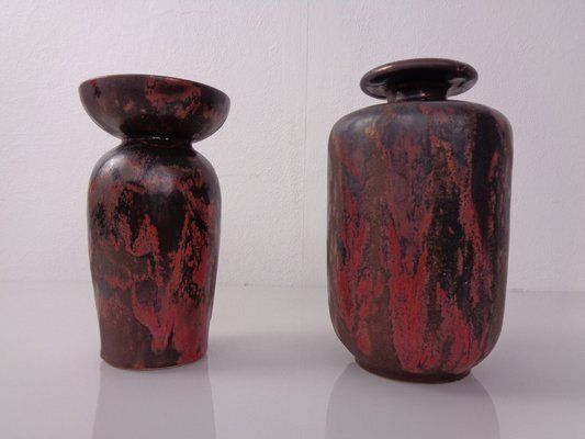 German Studio Ceramic Vases By Otto Keramik, 1960s, Set Of 2 photo for sale