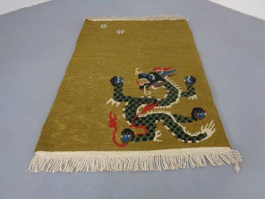 Hand Knotted Tibetan Dragon Rug, 1950s, Set Of 2 photo vinterior