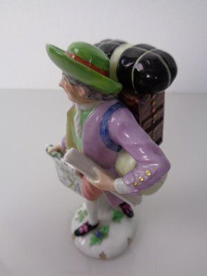 photo for sale Porcelain Map Seller Figurine From Augarten Vienna, Austria, 1930s