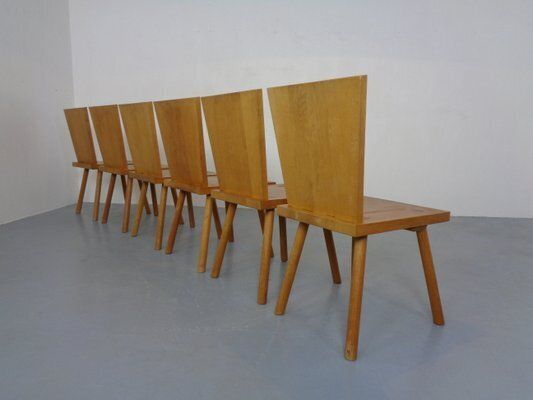 photo furniture Brutalist Oak Chairs By Göran Malmvall, Sweden, 1950s, Set Of 6