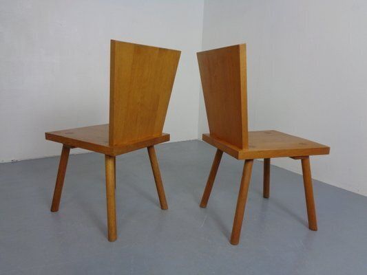 photo vinterior Brutalist Oak Chairs By Göran Malmvall, Sweden, 1950s, Set Of 6