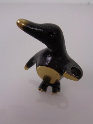 Brass Penguin Pen Holder By Walter Bosse For Hertha Baller, 1950s photo 236.0