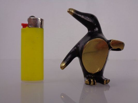 Brass Penguin Pen Holder By Walter Bosse For Hertha Baller, 1950s photo vintage