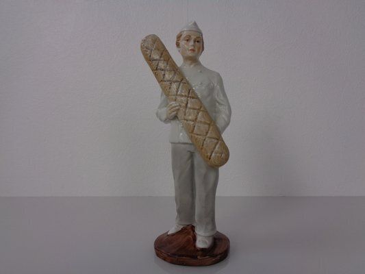 Porcelain Figurine Of Baker With Baguette, Denmark, 1920s