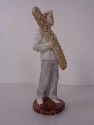 photo for sale Porcelain Figurine Of Baker With Baguette, Denmark, 1920s