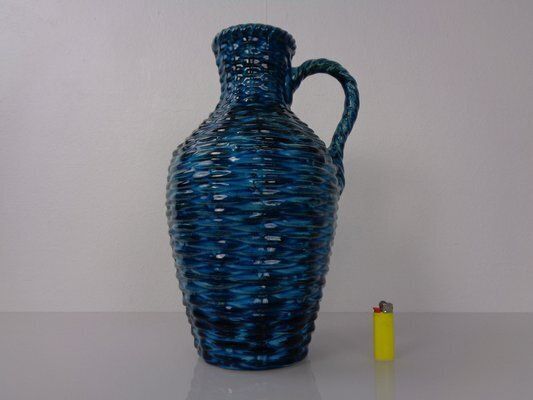 Large Rimini Blu 219 35 Ceramic Vase By Bodo Mans For Bay Keramik, 1960s photo furniture