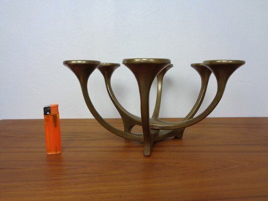 Brutalist Bronze Candleholder By Michael Harjes, 1960s photo Home Decor