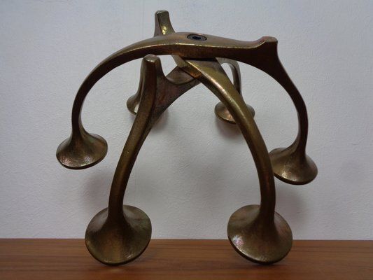 497.0 Brutalist Bronze Candleholder By Michael Harjes, 1960s photo