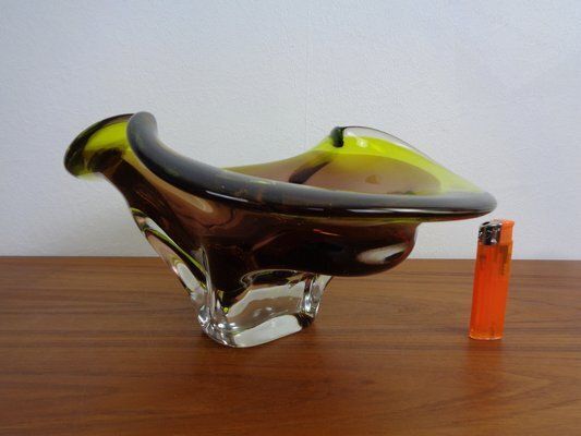 Large Sommerso Murano Glass Bowl, Italy, 1960s photo vintage