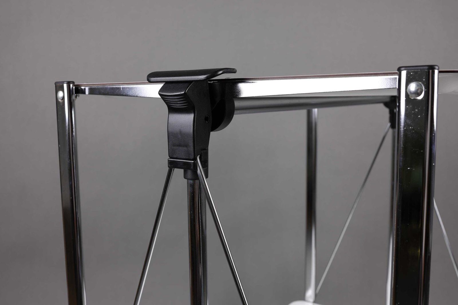 photo furniture 1990s Folding Table | Chrome Serving Trolley | Retro Bar Cart | Mid Century Modern Utility Cart For Kitchen & Dining