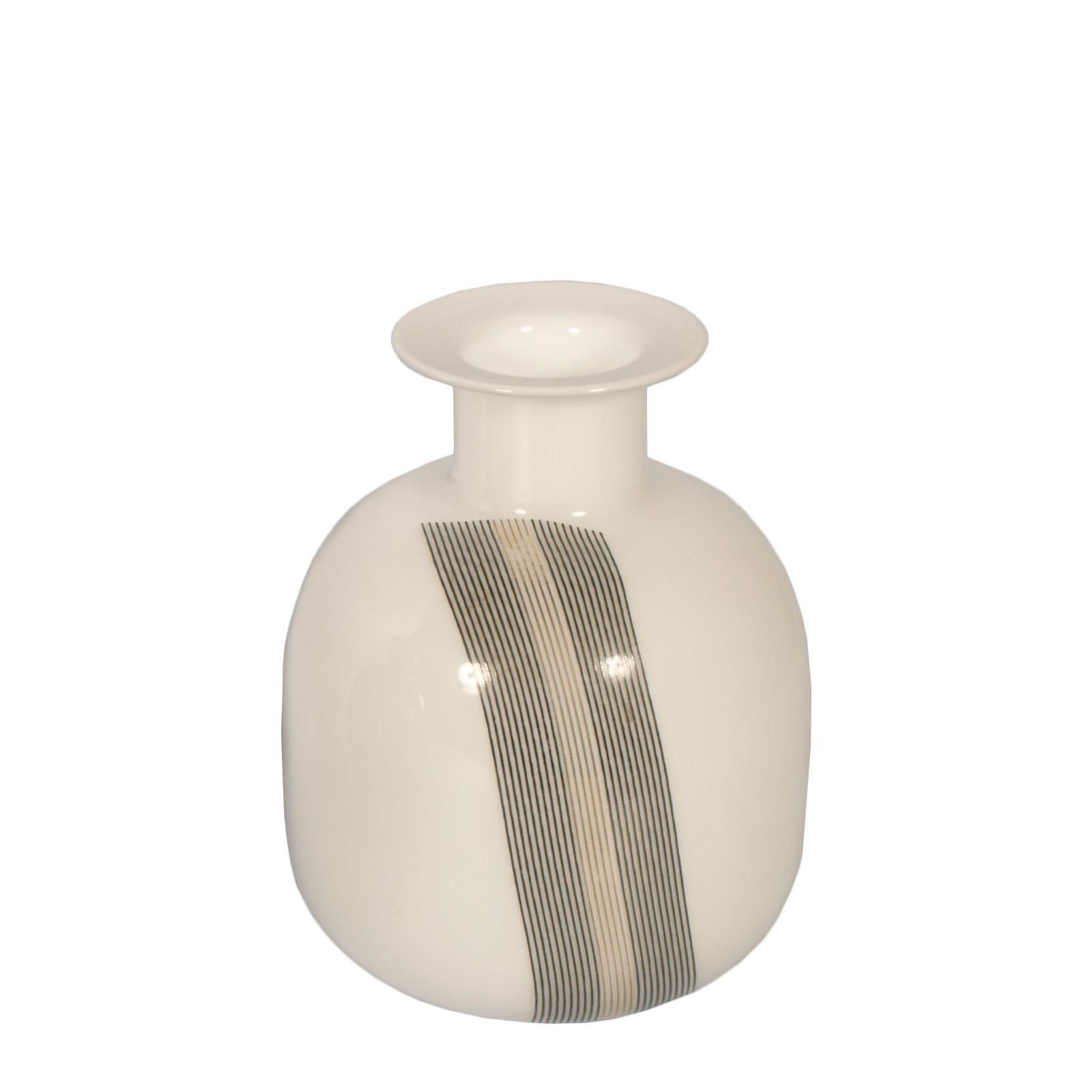 Vase Tapio Wirkkala For Venini Attributable, In Blown Lattimio Murano Glass, Set photo for sale