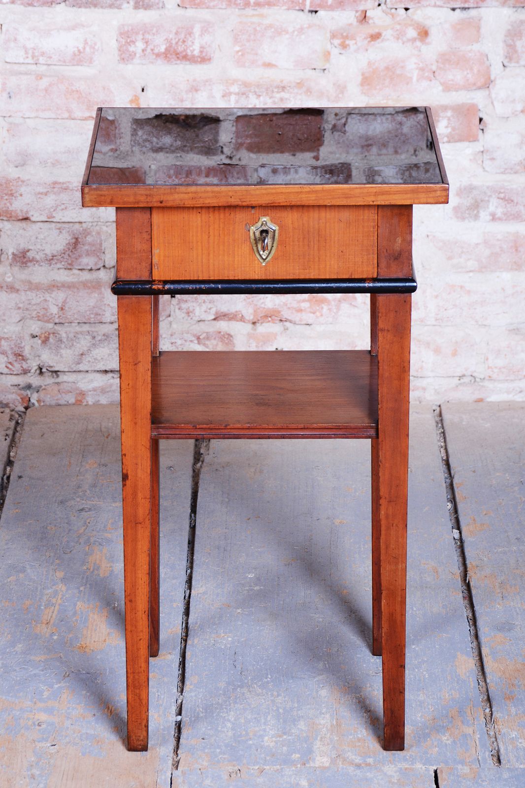 Restored Small Biedermeier Side Table, Cherry Wood, Revived Polish, Czech, 1840s photo buy