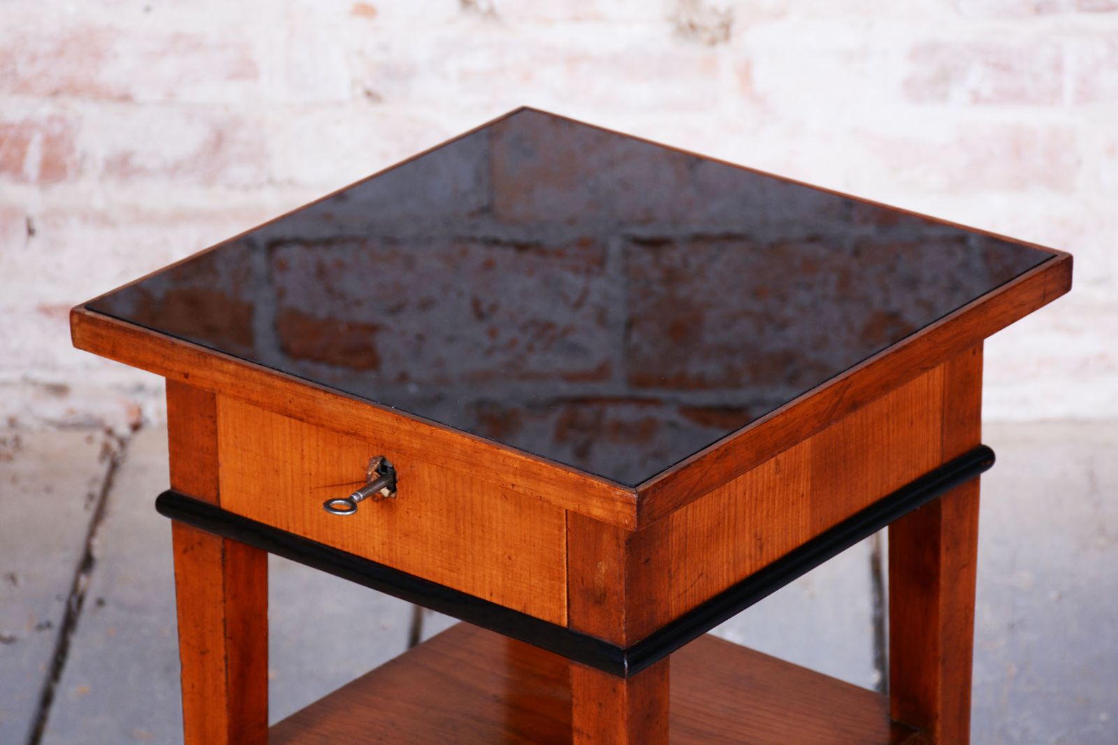 photo furniture Restored Small Biedermeier Side Table, Cherry Wood, Revived Polish, Czech, 1840s