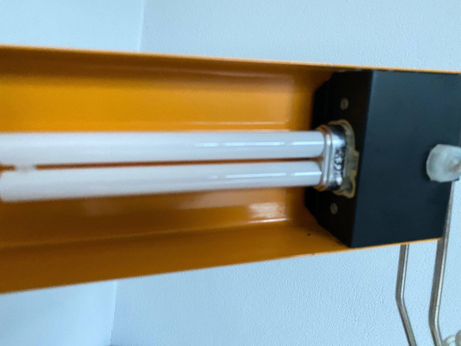 Mid Century Modern Table/Wall Lamp Tesla Industrial Style . Yellow Desktop Metal Lamp Czechoslovakia photo vinterior