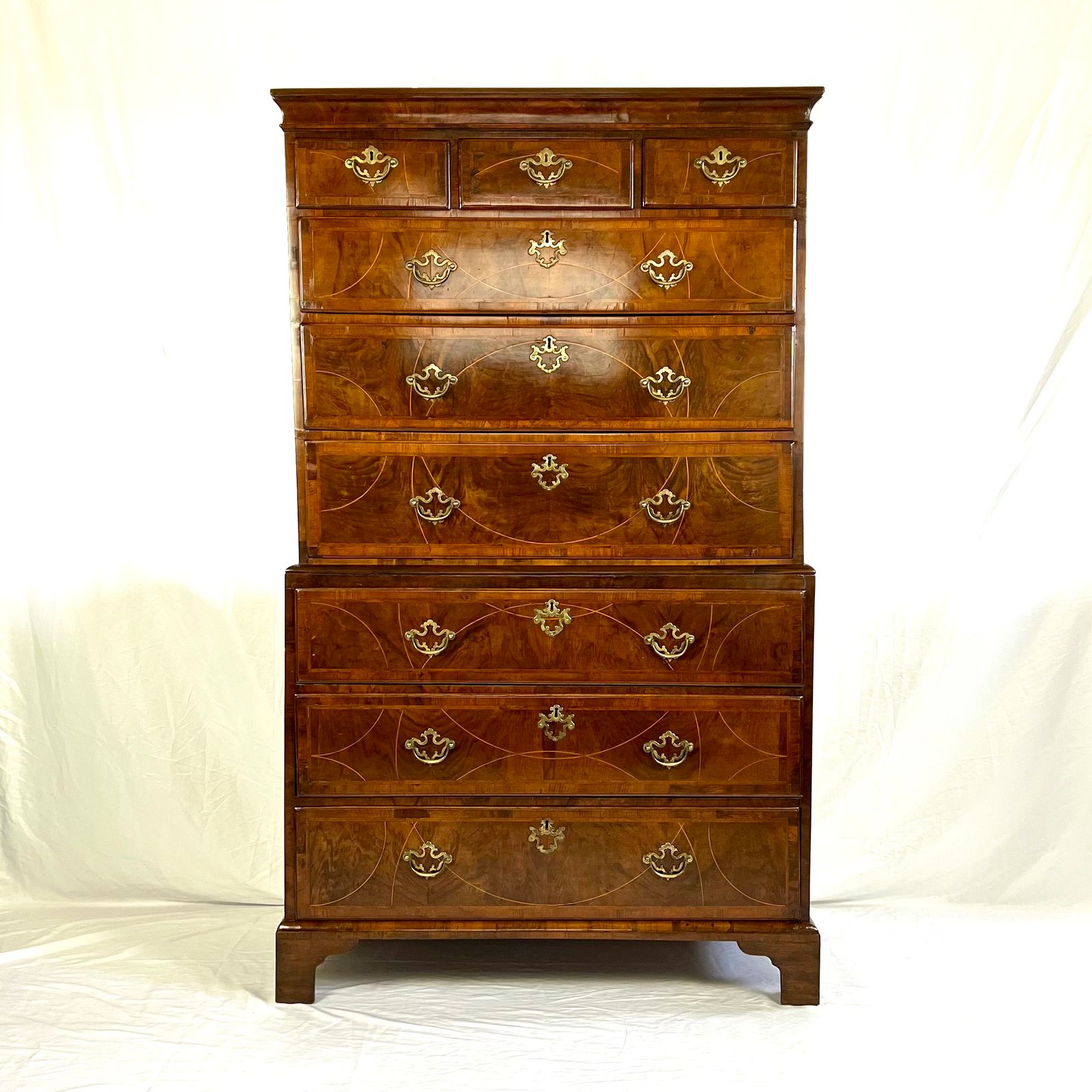 George II Inlaid Walnut Chest On Chest photo furniture