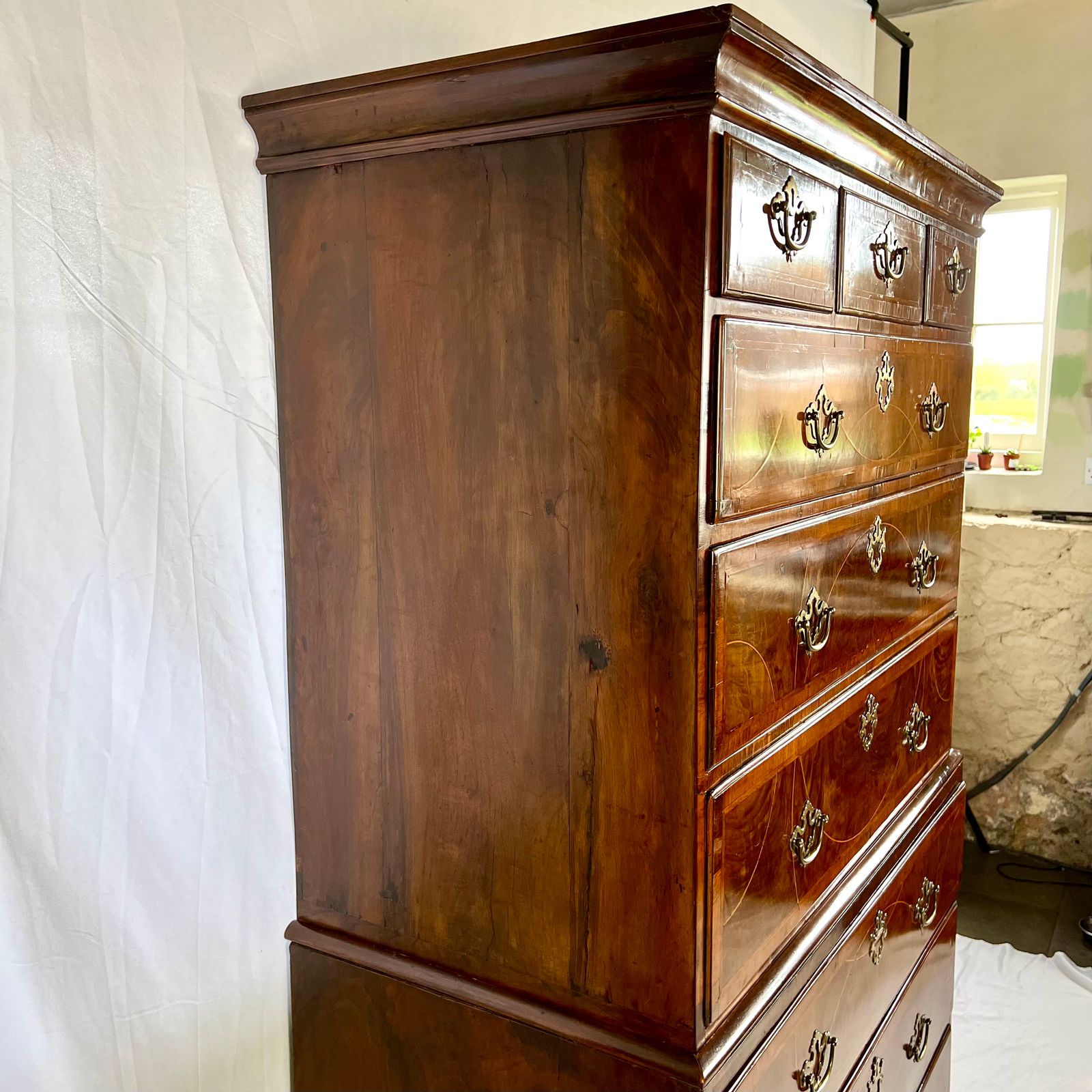 George II Inlaid Walnut Chest On Chest photo vinterior