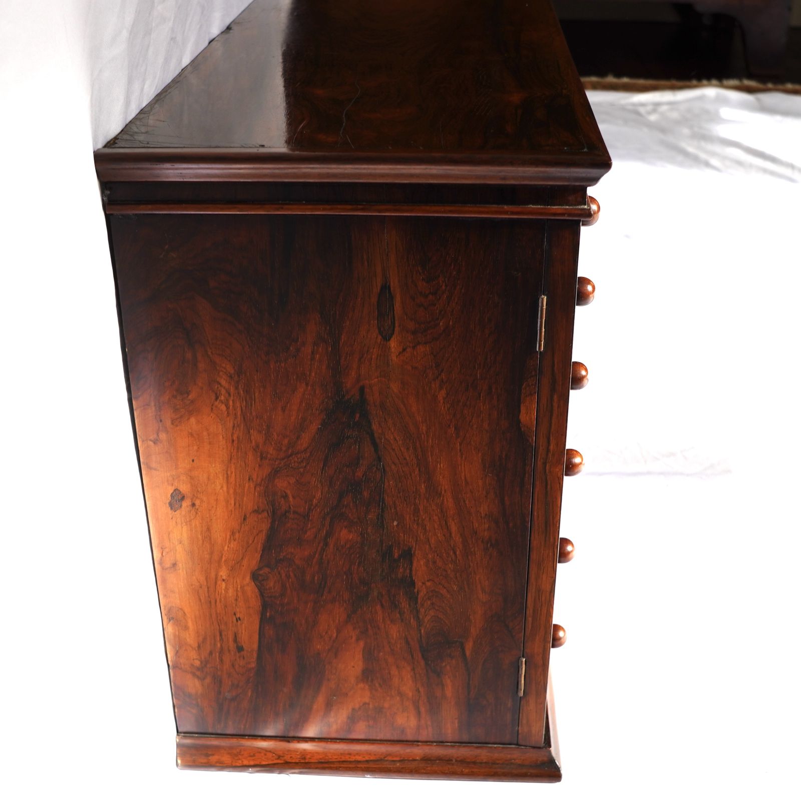 Regency Rosewood Mirrored Tabletop Double Wellington Chest photo vinterior