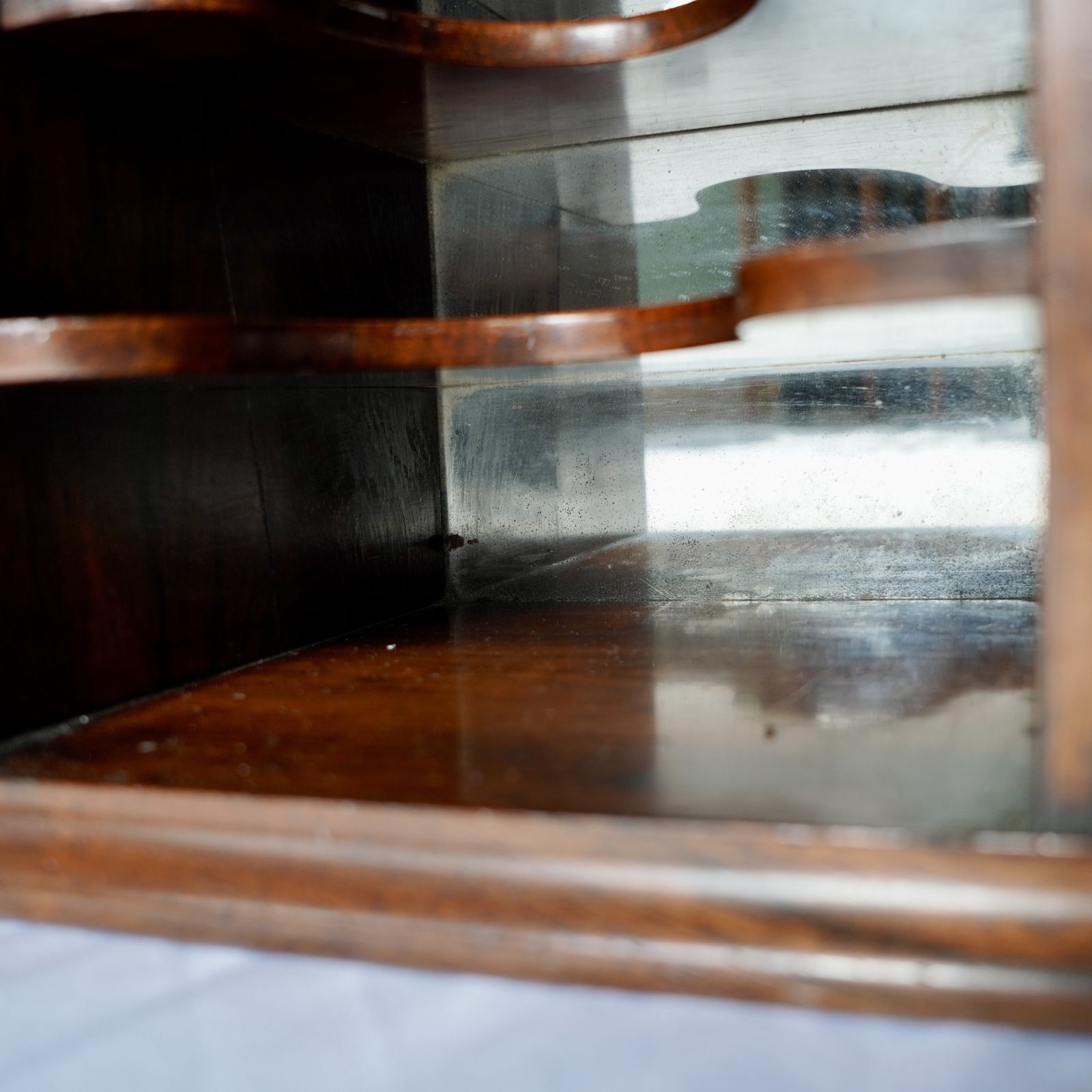 photo for sale Regency Rosewood Mirrored Tabletop Double Wellington Chest