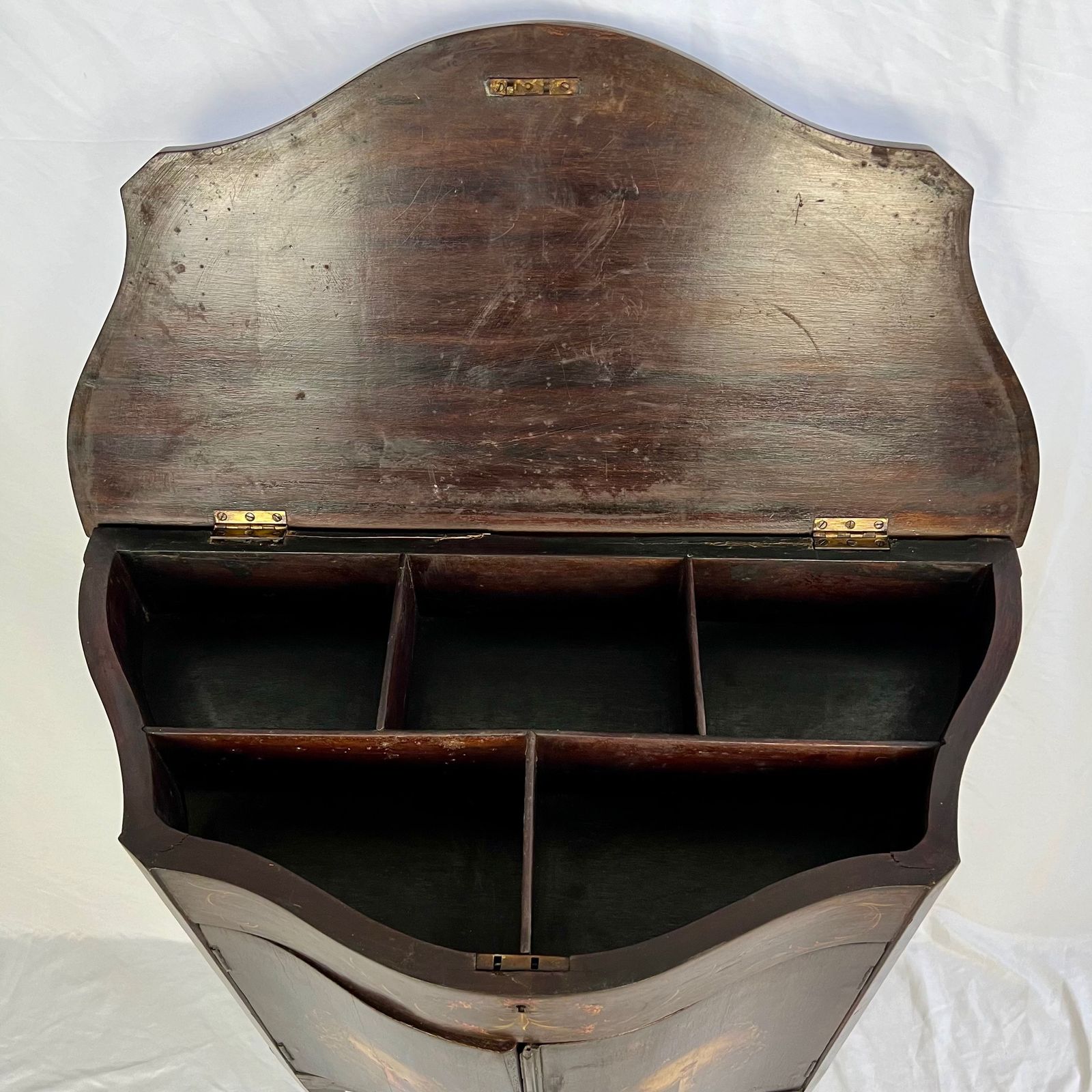 photo for sale Small 19th Century Sheraton Revival Simulated Rosewood Serpentine Commode
