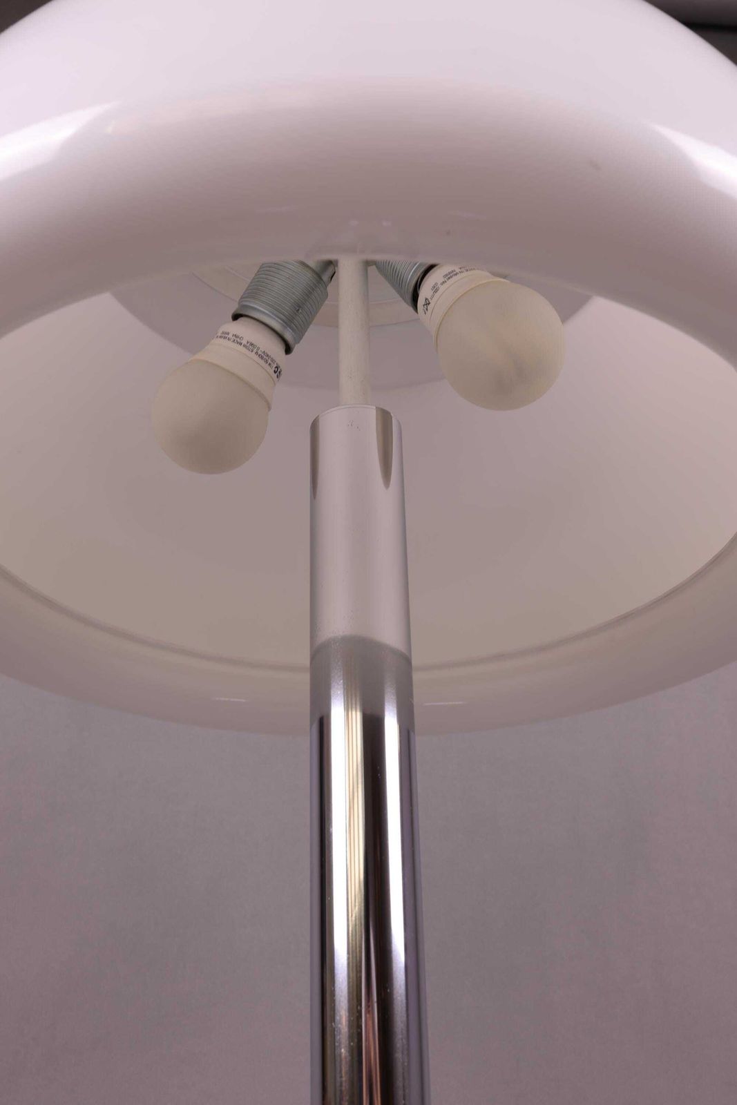 1990s German Large Table Lamp | Chrome And White Plastic Shade | Retro Lighting For Office Or Living Room photo 1224.0