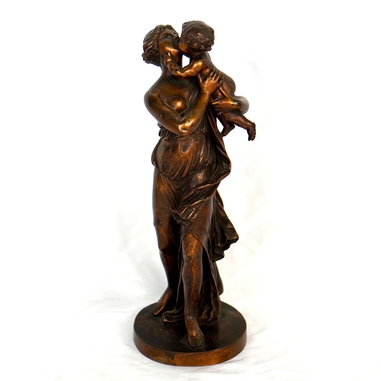 Bronze Figure Of A Grecian Mother And Child After Claude Michel Clodion photo furniture