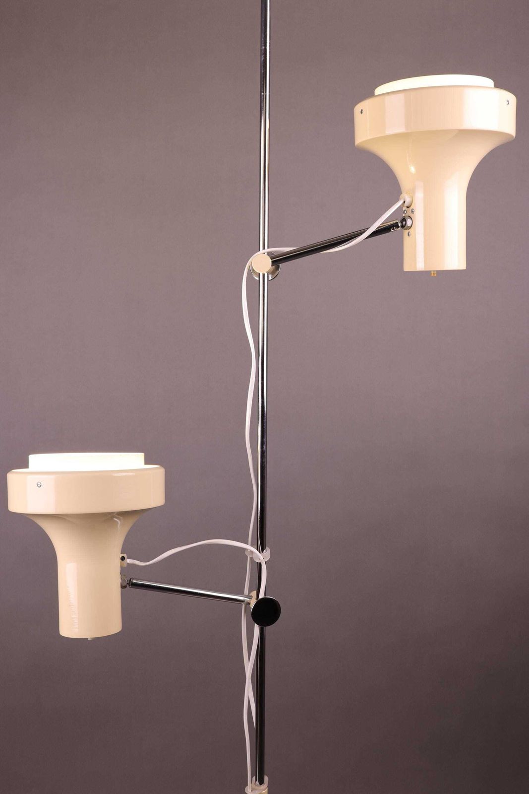 1970s Cream Floor Lamp | Vintage Adjustable Lamp | Mid Century Modern Lighting photo Lighting