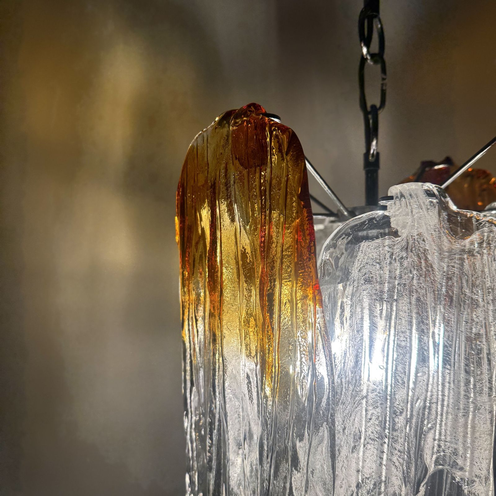 A 1960s Italian Mazzega Murano Flames Chandelier photo furniture