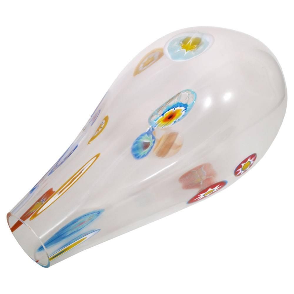 1950s Italian Venetian Blown Murano Glass Vase With Murrine By Gino Cenedese photo furniture