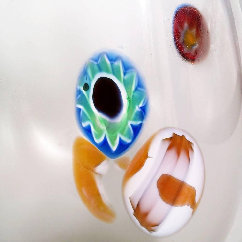 1950s Italian Venetian Blown Murano Glass Vase With Murrine By Gino Cenedese photo for sale