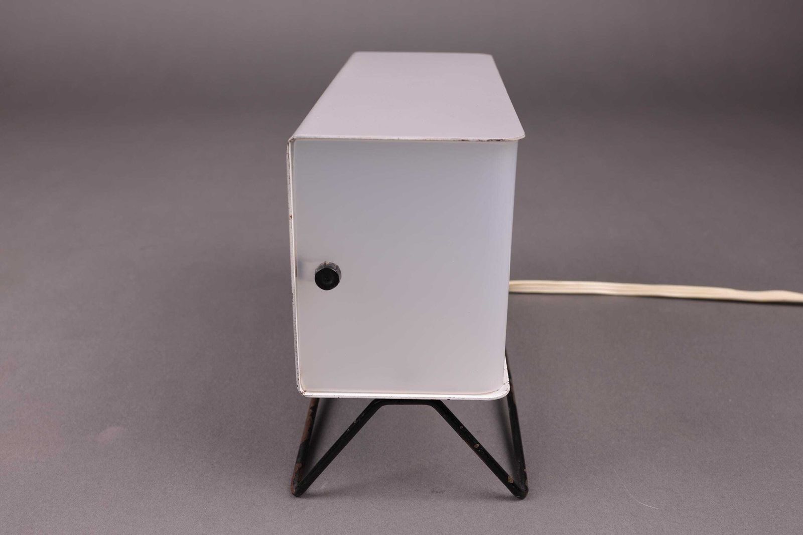 1960s Pokrok Zilina Table Lamp | Grey Metal Mid Century Light | Vintage Czech Bedside Lamp photo 220.0