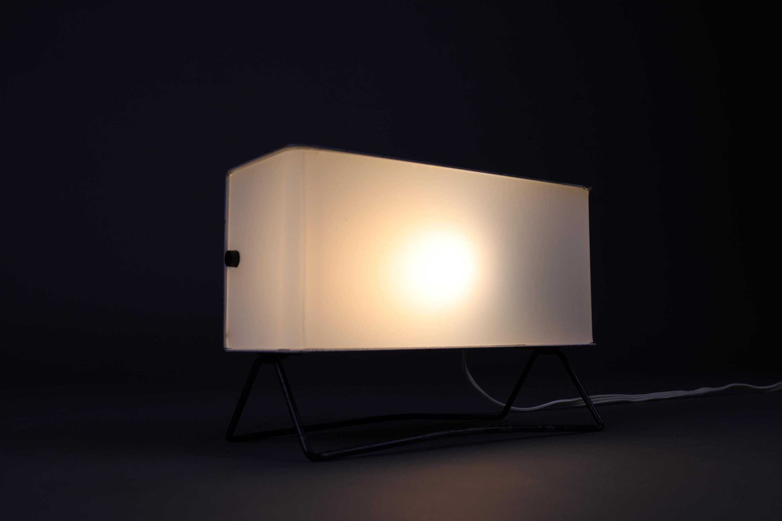 photo for sale 1960s Pokrok Zilina Table Lamp | Grey Metal Mid Century Light | Vintage Czech Bedside Lamp