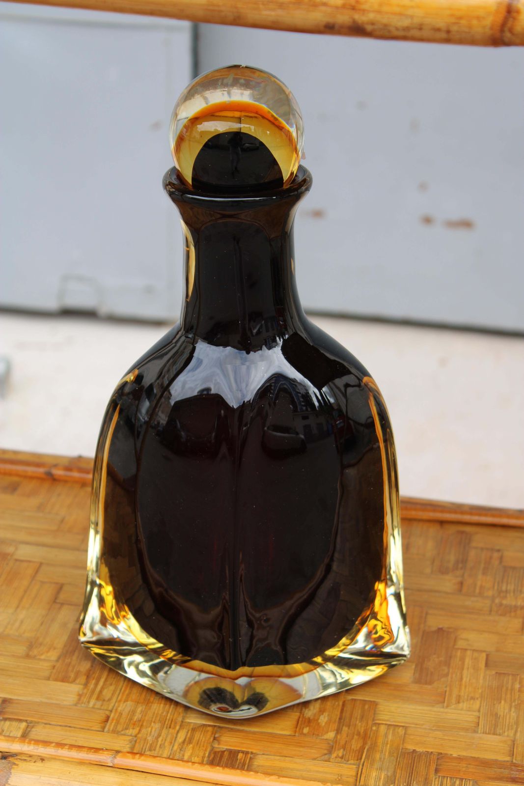 Large Flavio De Poli Murano Glass Bottle With Shades 1960 photo furniture