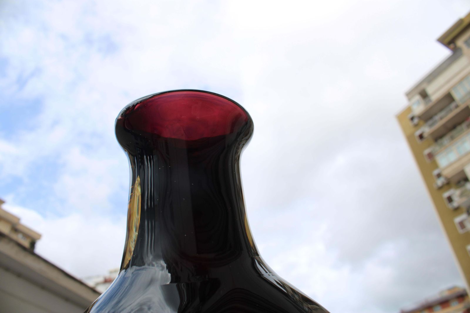 photo for sale Large Flavio De Poli Murano Glass Bottle With Shades 1960